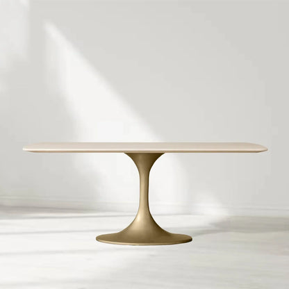 Santos Marble Top Tulip Base Dining Table