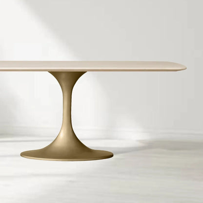 Santos Marble Top Tulip Base Dining Table