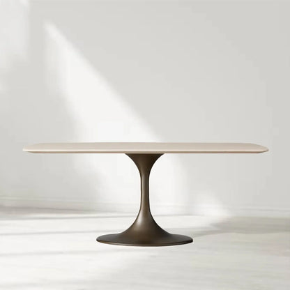 Santos Marble Top Tulip Base Dining Table