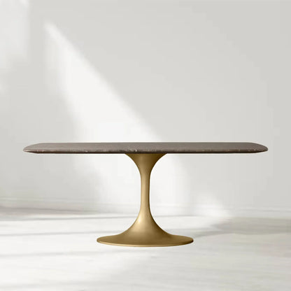 Santos Marble Top Tulip Base Dining Table