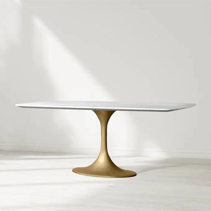 Santos Marble Top Tulip Base Dining Table
