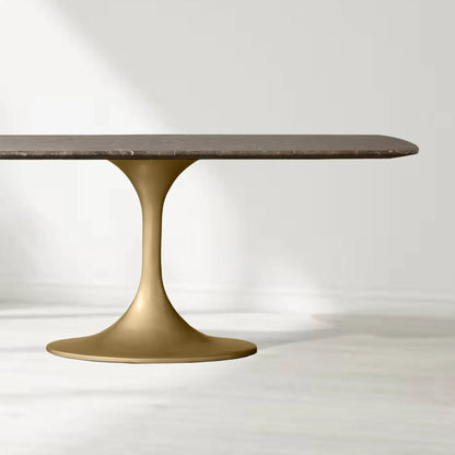 Santos Marble Top Tulip Base Dining Table