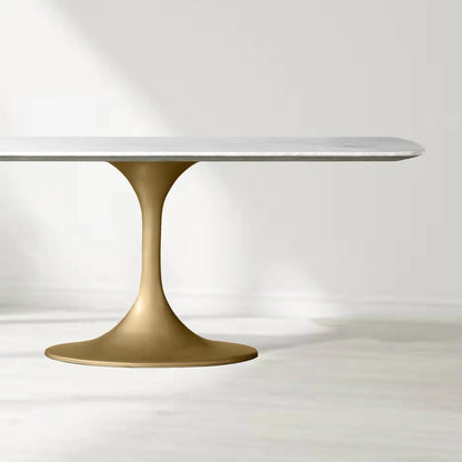 Santos Marble Top Tulip Base Dining Table