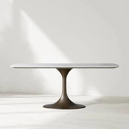 Santos Marble Top Tulip Base Dining Table