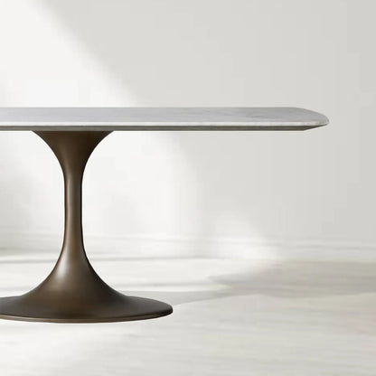 Santos Marble Top Tulip Base Dining Table