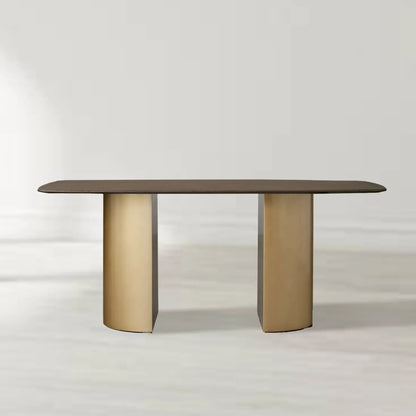 Santos Sculptural Double Pedestal Dining Table