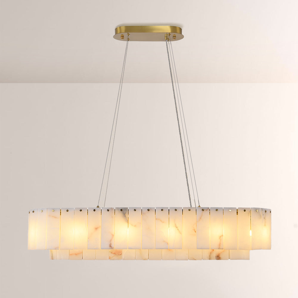 Sawyer Alabaster Rectangle Chandelier