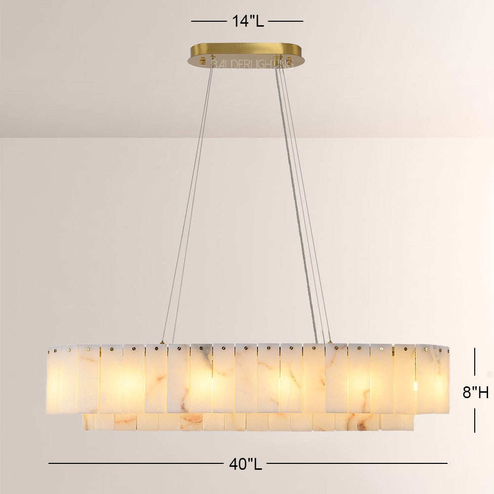 Sawyer Alabaster Rectangle Chandelier