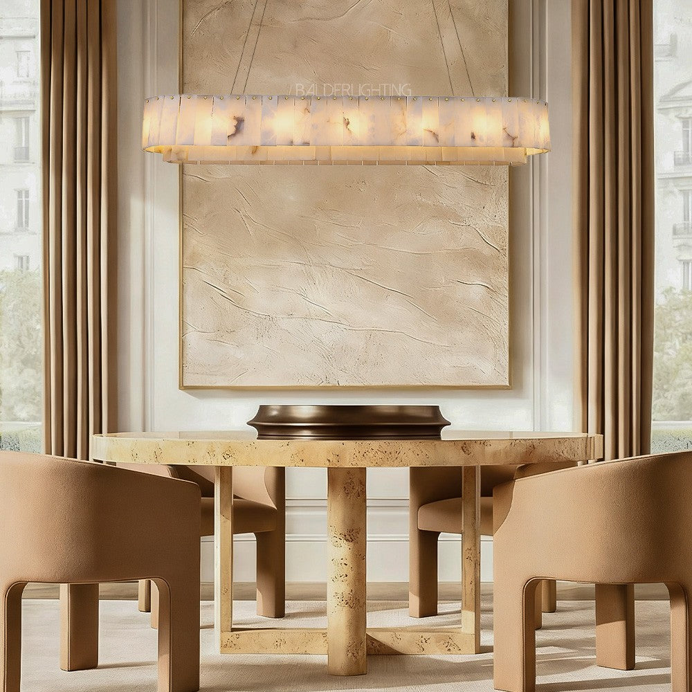 Sawyer Alabaster Rectangle Chandelier