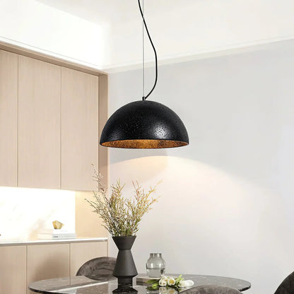 Semicircular Travertine Crescent Glow Pendant Lamp