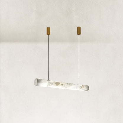 Verve Linear Alabaster Tube Pendant Light 59"L