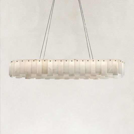 Serene Pillar Natural Alabaster Linear chandelier 39"W