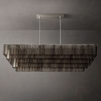 Shakiesha Glass Rectangle Chandelier 77"W