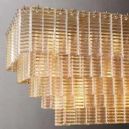 Shakiesha Glass Rectangle Chandelier 77"W