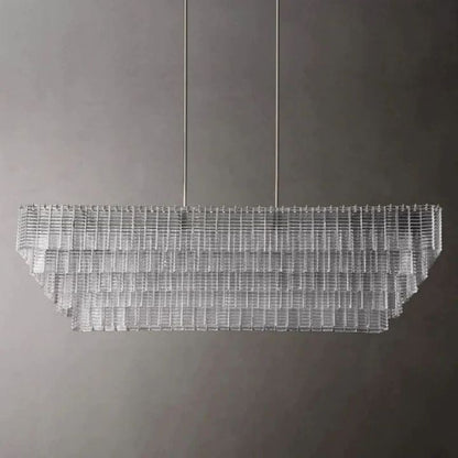 Shakiesha Glass Rectangle Chandelier 77"W