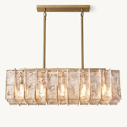 Sharon Smoke Glass Linear Chandelier 49"