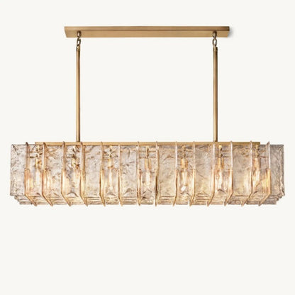 Sharon Smoke Glass Linear Chandelier 67"