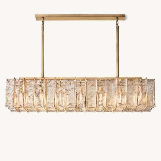 Sharon Smoke Glass Linear Chandelier 67"