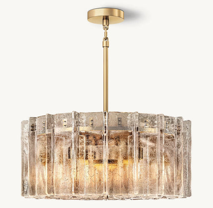 Sharon Smoke Glass Round Chandelier 37"