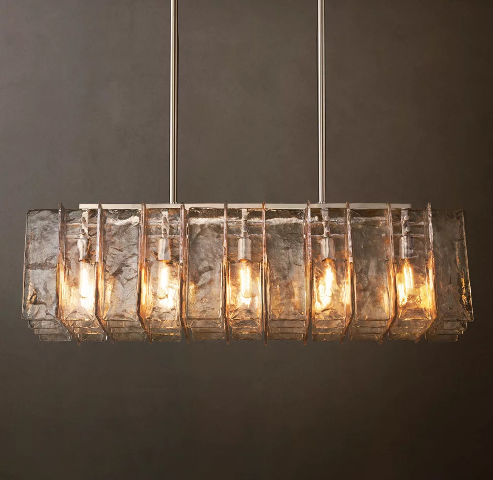 Sharon Smoke Glass Linear Chandelier 49"