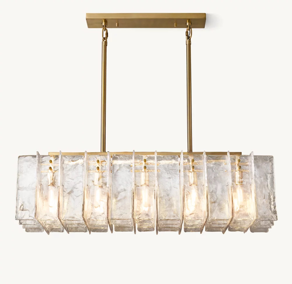Sharon Smoke Glass Linear Chandelier 49"