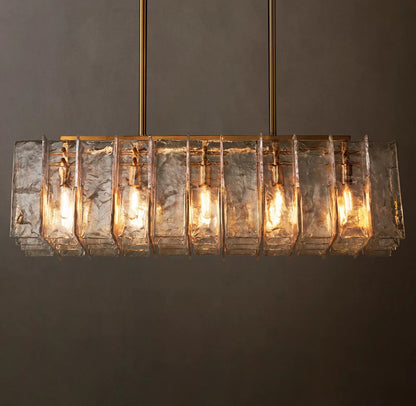 Sharon Smoke Glass Linear Chandelier 49"