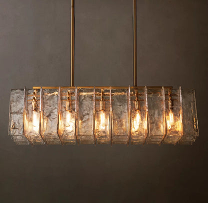 Sharon Smoke Glass Linear Chandelier 49"