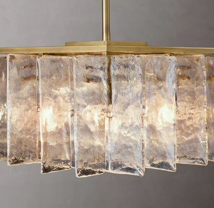 Sharon Smoke Glass Linear Chandelier 49"