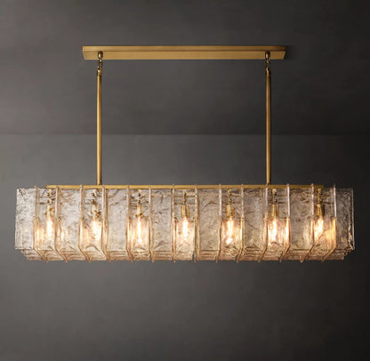 Sharon Smoke Glass Linear Chandelier 67"