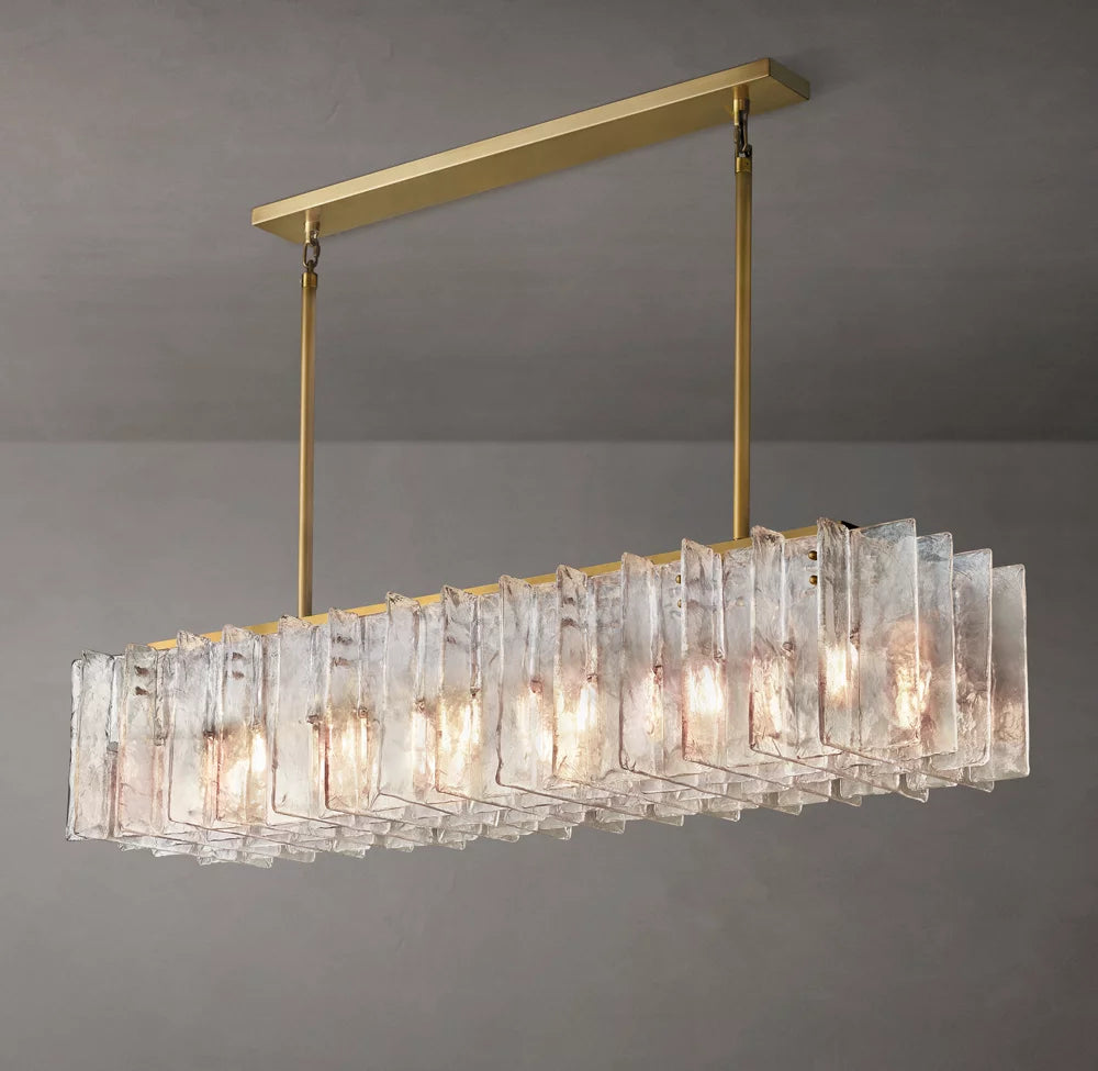 Sharon Smoke Glass Linear Chandelier 67"