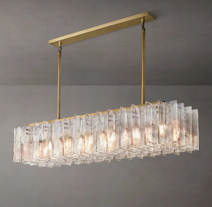 Sharon Smoke Glass Linear Chandelier 67"