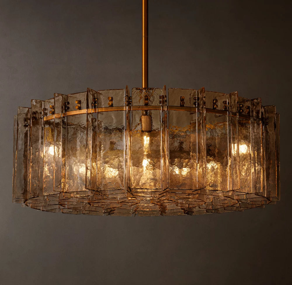 Sharon Smoke Glass Round Chandelier 37"