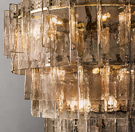 Sharon Smoke Glass Tiered Chandelier 47"