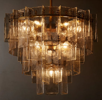Sharon Smoke Glass Tiered Round Chandelier 36"