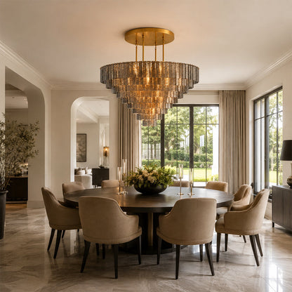 Sirenna Smoke Glass Round Chandelier