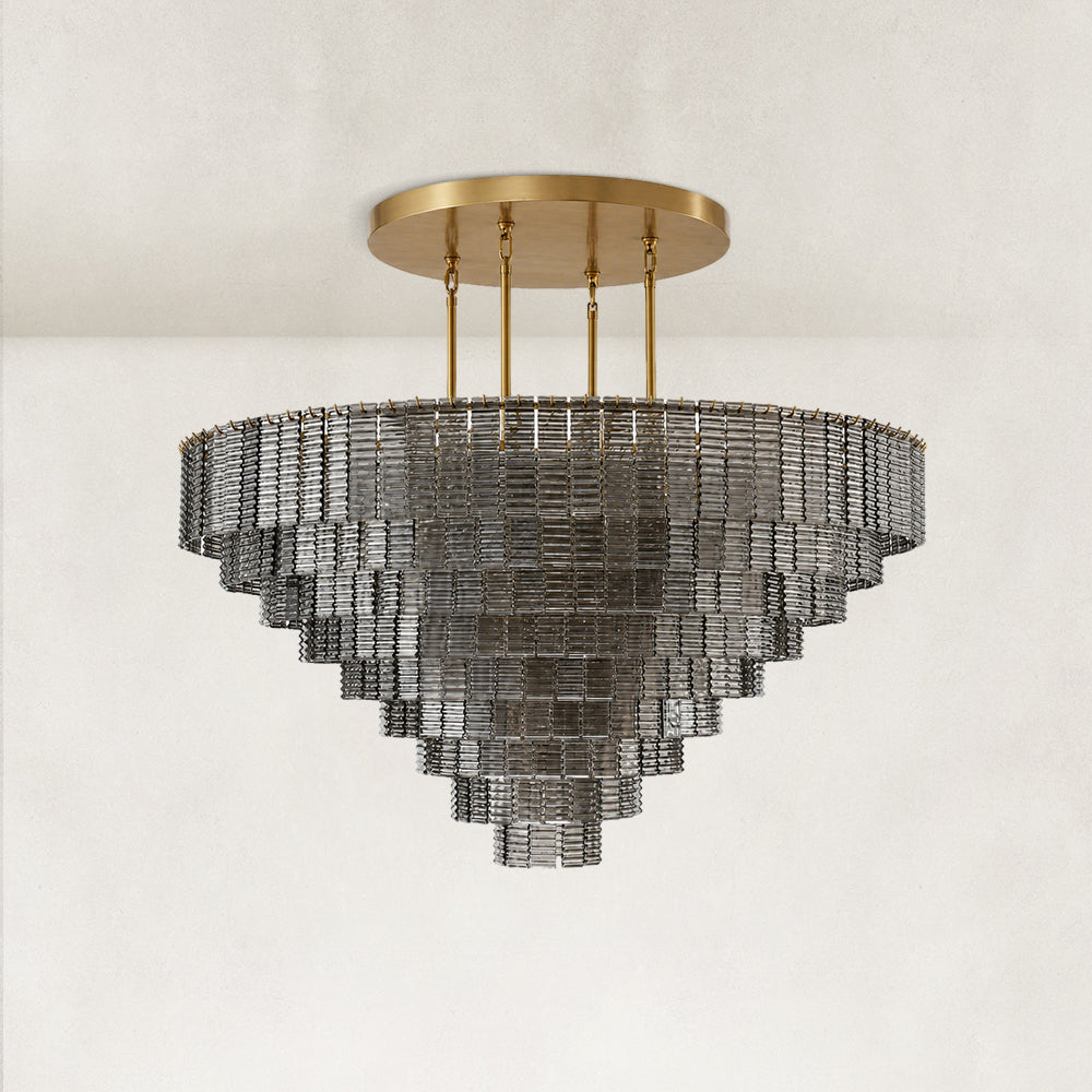 Sirenna Smoke Glass Round Chandelier