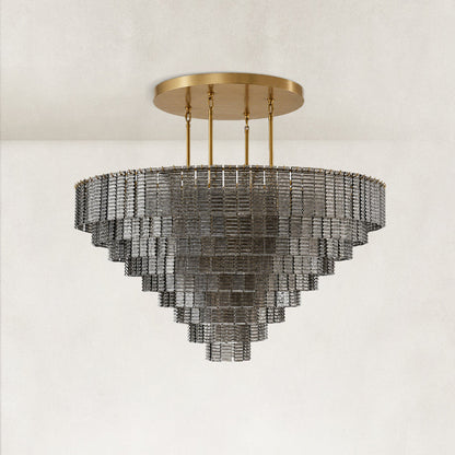 Sirenna Smoke Glass Round Chandelier