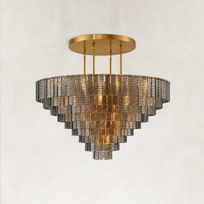 Sirenna Smoke Glass Round Chandelier