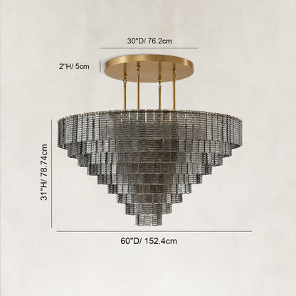 Sirenna Smoke Glass Round Chandelier