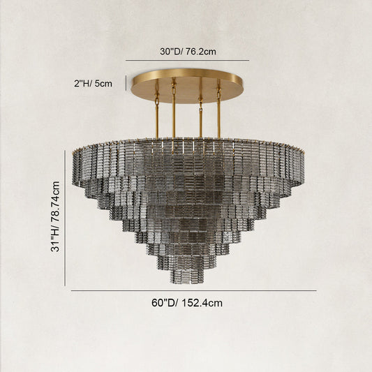 Sirenna Smoke Glass Round Chandelier