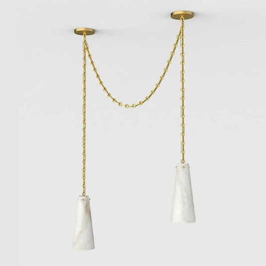 Alabaster Contemporary Vintage 2-Light Pendant