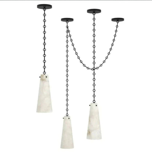 Alabaster Steven Contemporary Vintage 3-Light Pendant