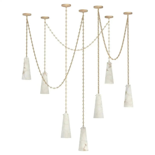 Alabaster Contemporary Vintage 7-Light Pendant