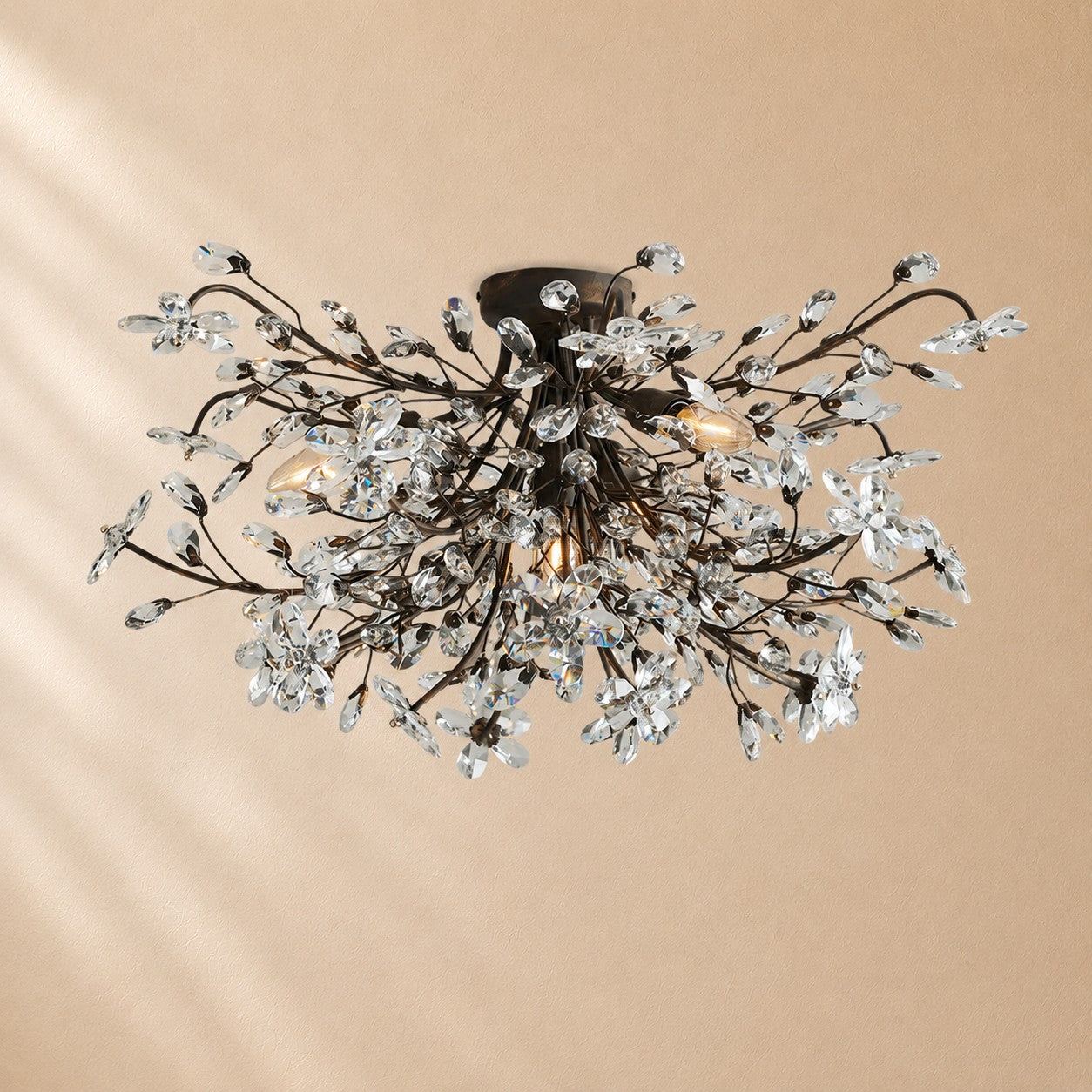 Susan Crystal Floral Flush Mount
