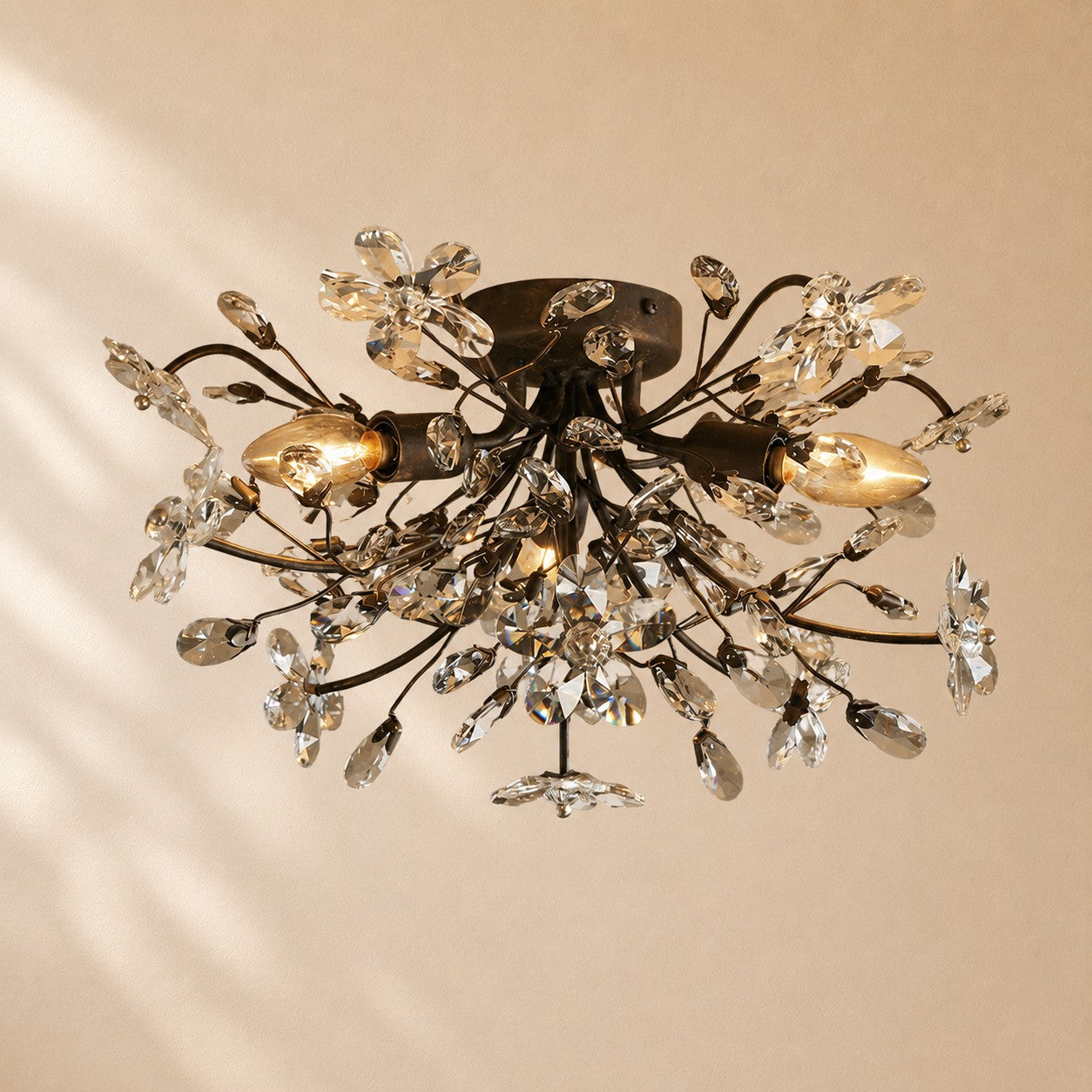 Susan Crystal Floral Flush Mount