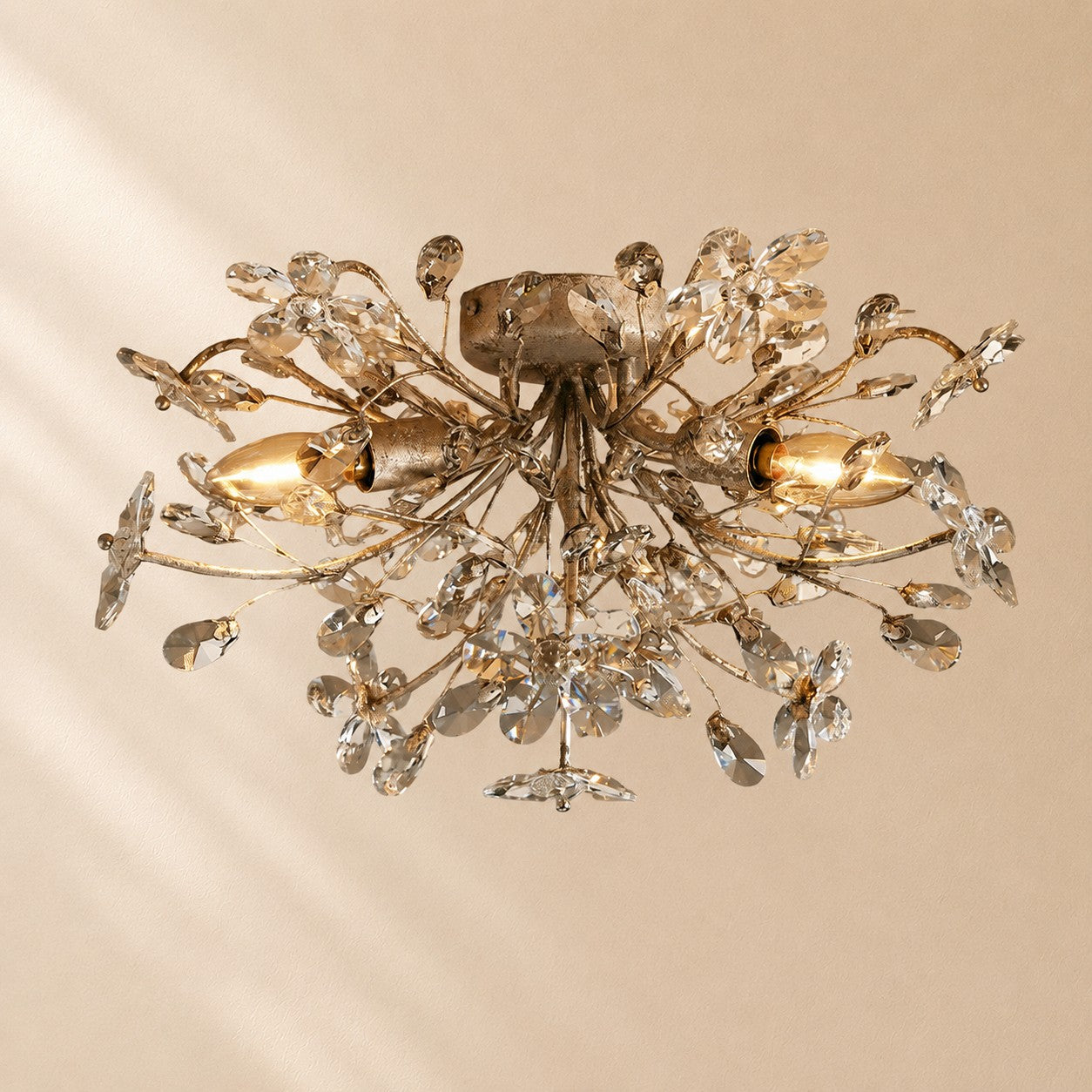 Susan Crystal Floral Flush Mount