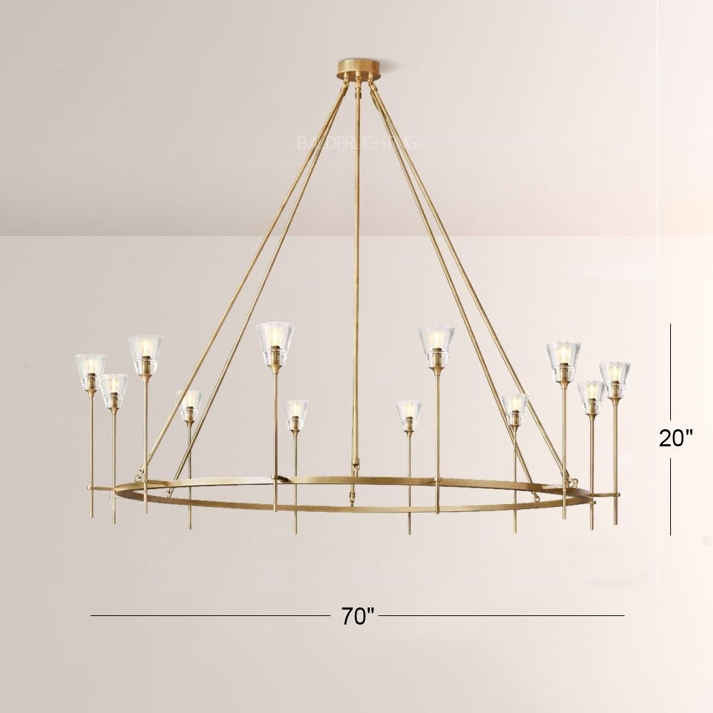 Torsio Verre Round Chandelier 70"