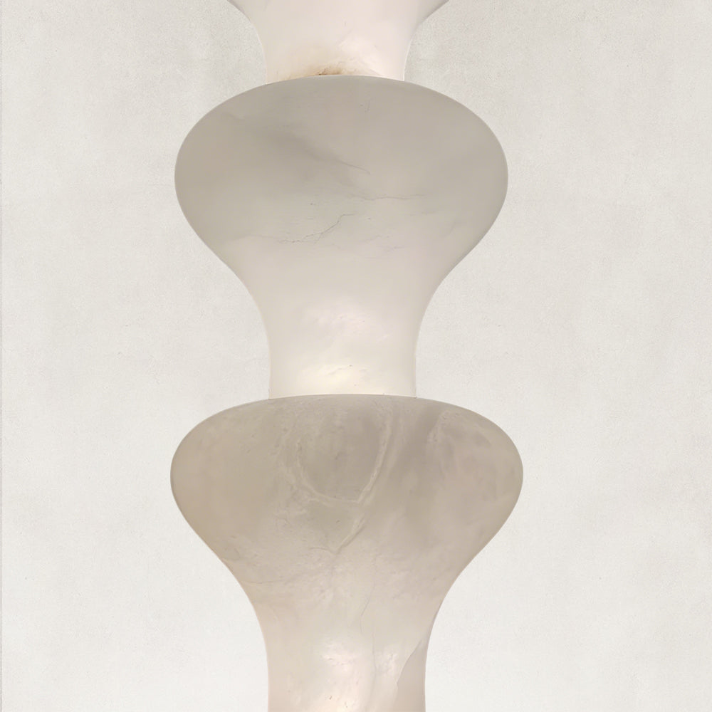 Vertical Sculptural Cluster Alabaster Pendant 6"D