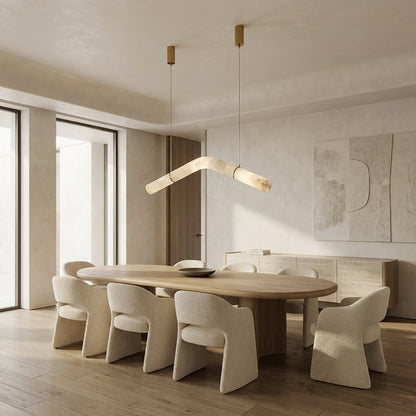 Verve Arch Alabaster Tube Pendant Light 47"L