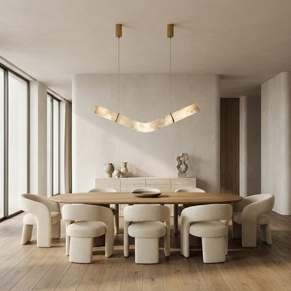 Verve V-Shape Alabaster Tube Pendant Light 59"L